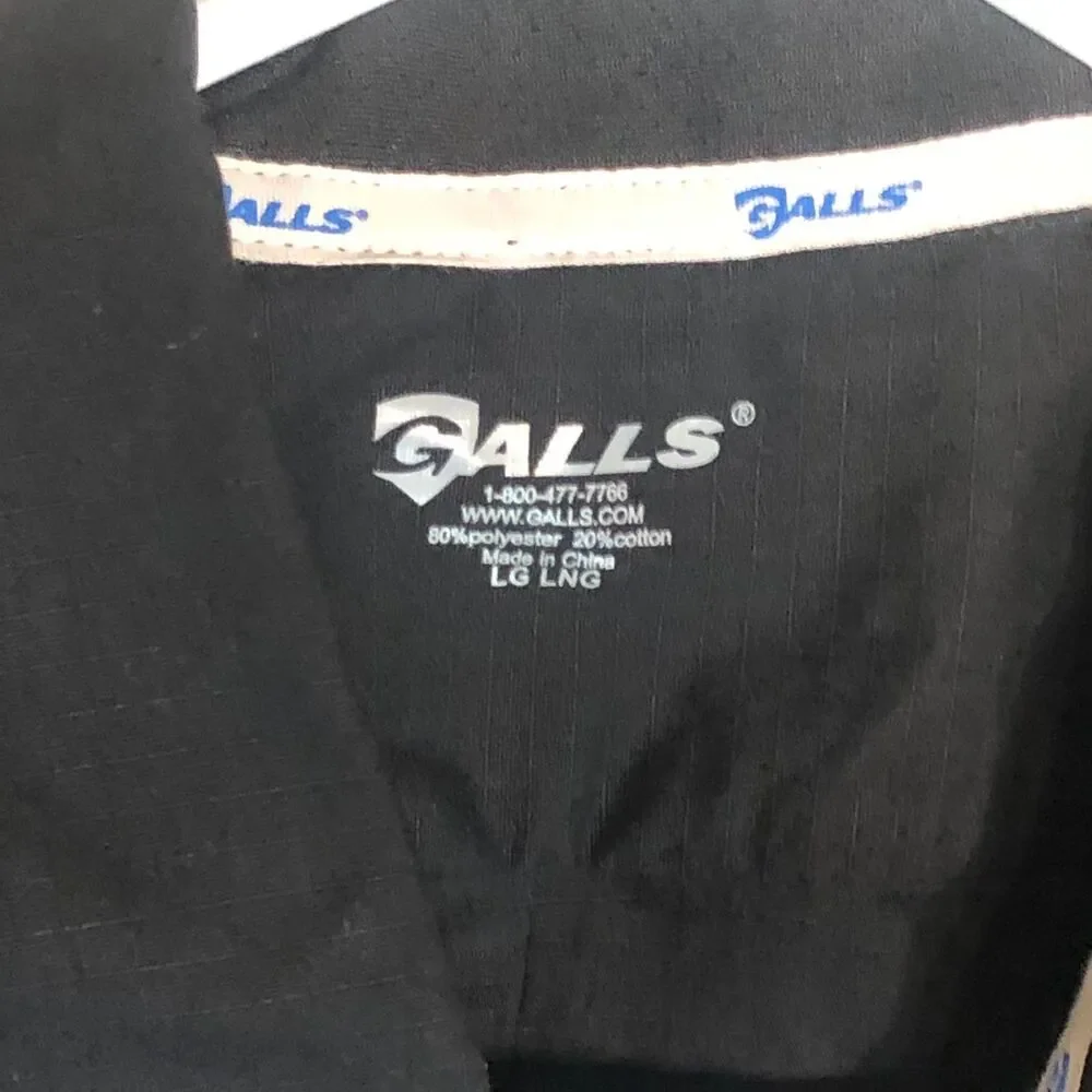 NWT Galls Women's G-Flex Class B Convertible Sleeve Shirt Black LG LNG